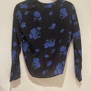 Reformation Blue and black floral top